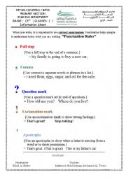 English Worksheet: punctuation rules