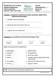 English Worksheet: punctuation activity