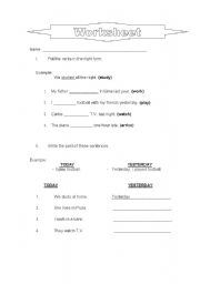 English worksheet: Simple Past Tense