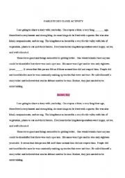 English Worksheet: Fable: Story teller about 