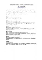 English Worksheet: presentation
