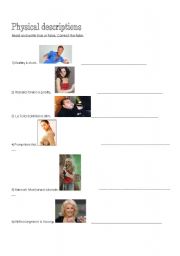 English worksheet: Description of famous people