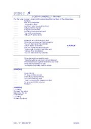 English Worksheet: Songs