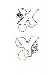 English Worksheet: X and Y