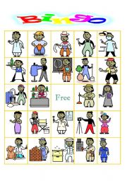 English Worksheet: OCCUPATION BINGO