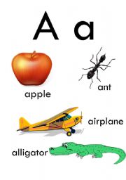 English worksheets: Letter A words