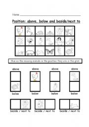 English Worksheet: Position