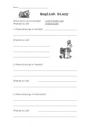 English Worksheet: English Diary