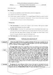 English Worksheet: Opinion article