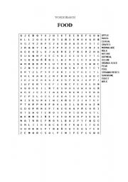 English Worksheet: Words_Search_ Food