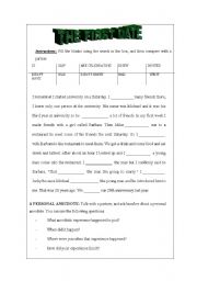 English Worksheet: THE FIRST DATE (anecdote)