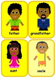 English Worksheet: family cards