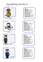 English Worksheet: Speaking Cards 3