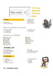 English Worksheet: Mass media