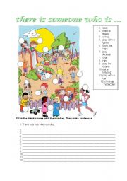 English Worksheet: THERE IS SOMEONE WHO IS...