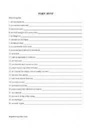 English worksheet: WORD HUNT