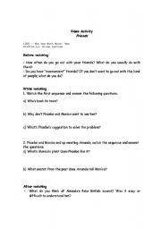 English Worksheet: Video Activity - Friends! Am x Br English!