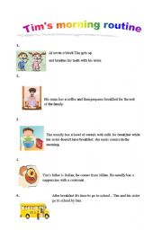 English Worksheet: Daily Routine, simple present