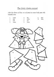 English Worksheet: The crazy clown puppet