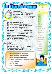 English Worksheet: IN THE MORNING