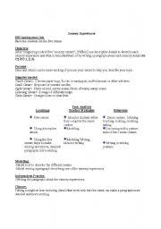 English Worksheet: Sensory Experiences-Ideas