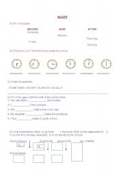 English worksheet: Quizz for first lessons