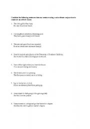 English worksheet: Adverb Clauses Test