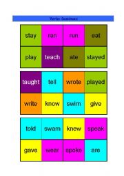English Worksheet: Verbs Dominoes