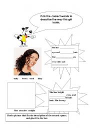 English worksheet: physical descriptions  