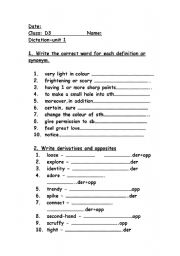 English Worksheet: test