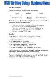 English worksheet: Conjunctions