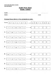 English Worksheet: alphabet