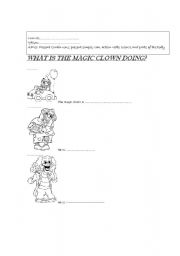 English worksheet: MAGIC CLOWN