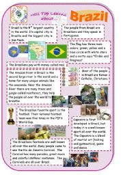 English Worksheet: Brazil - introduction to country and culture