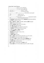 English Worksheet: Simple Past Tense worksheet