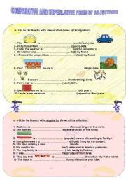 English Worksheet: comparative and superlative form of the adjectives