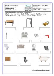 English worksheet: write the words ( vocabulry )