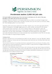 Business English - Job Cuts in the Housing Market