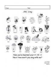 English Worksheet: ABC Song lyrics