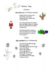 English worksheet: Festivities Songs