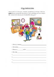 English Worksheet: My strange classroom