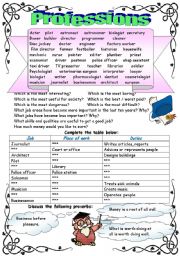 English Worksheet: PROFESSIONS