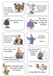 English Worksheet: Present Perfect vs Simple Past cards 2