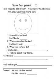 English worksheet: Your friend