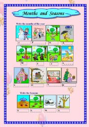 English Worksheet: Months and seasons