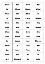 English worksheet: DOMINO