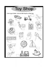 English Worksheet: Lets go shopping to the toy shop!!!