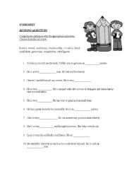 English worksheet: Adjectives - Revision Sheet