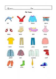 English Worksheet: Clothes