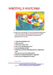 English Worksheet: Writing a Postcard